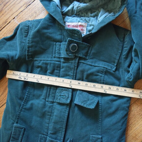 Mossimo Supply Green Corduroy Short Jacket with Heart Quilted Lining, Size Small - Picture 6 of 8